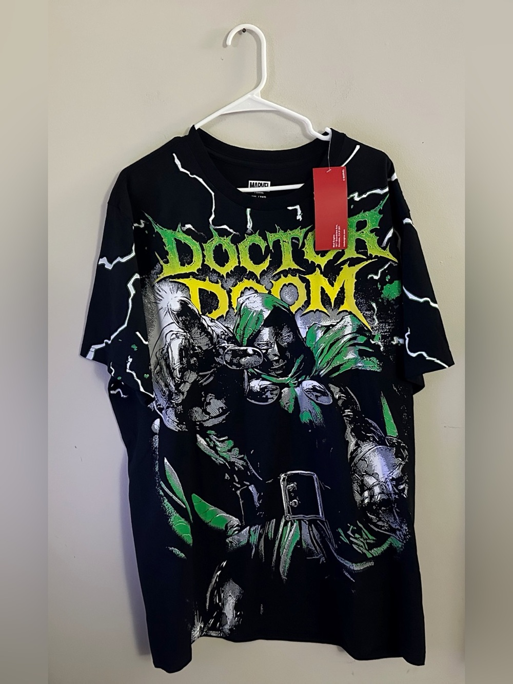 Marvel Doctor Doom Graphic Tee - Black/Green Skater Casual Grunge Goth Comics